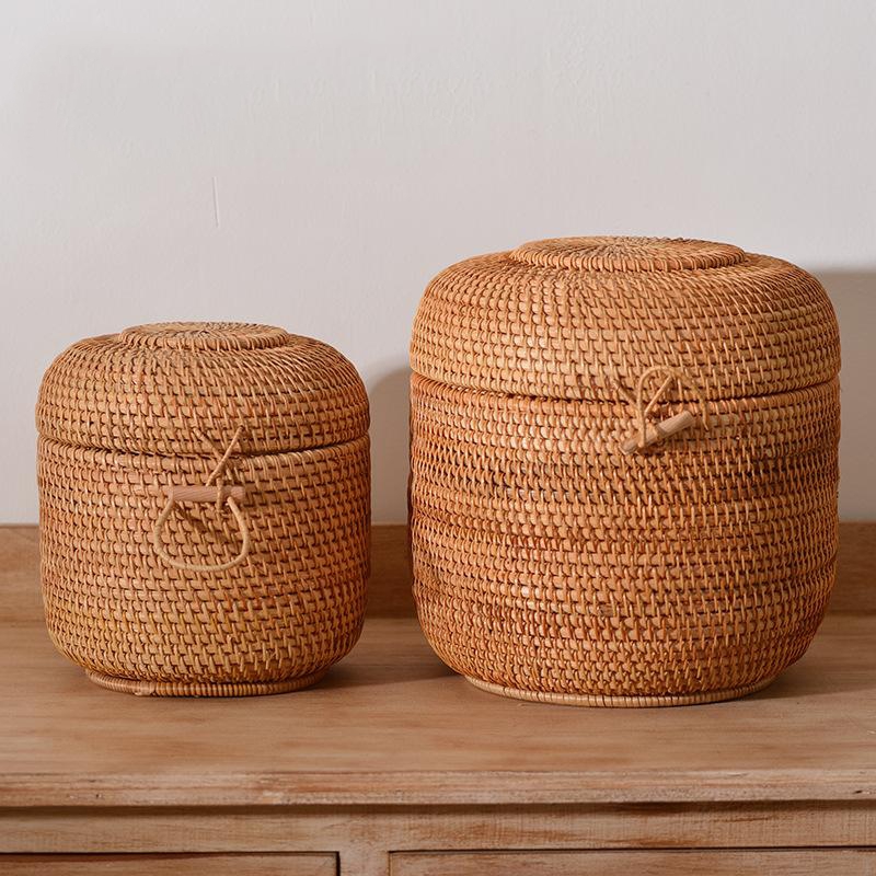 Food Storage Made Easy - Handwoven Rattan Tea Storage Box With