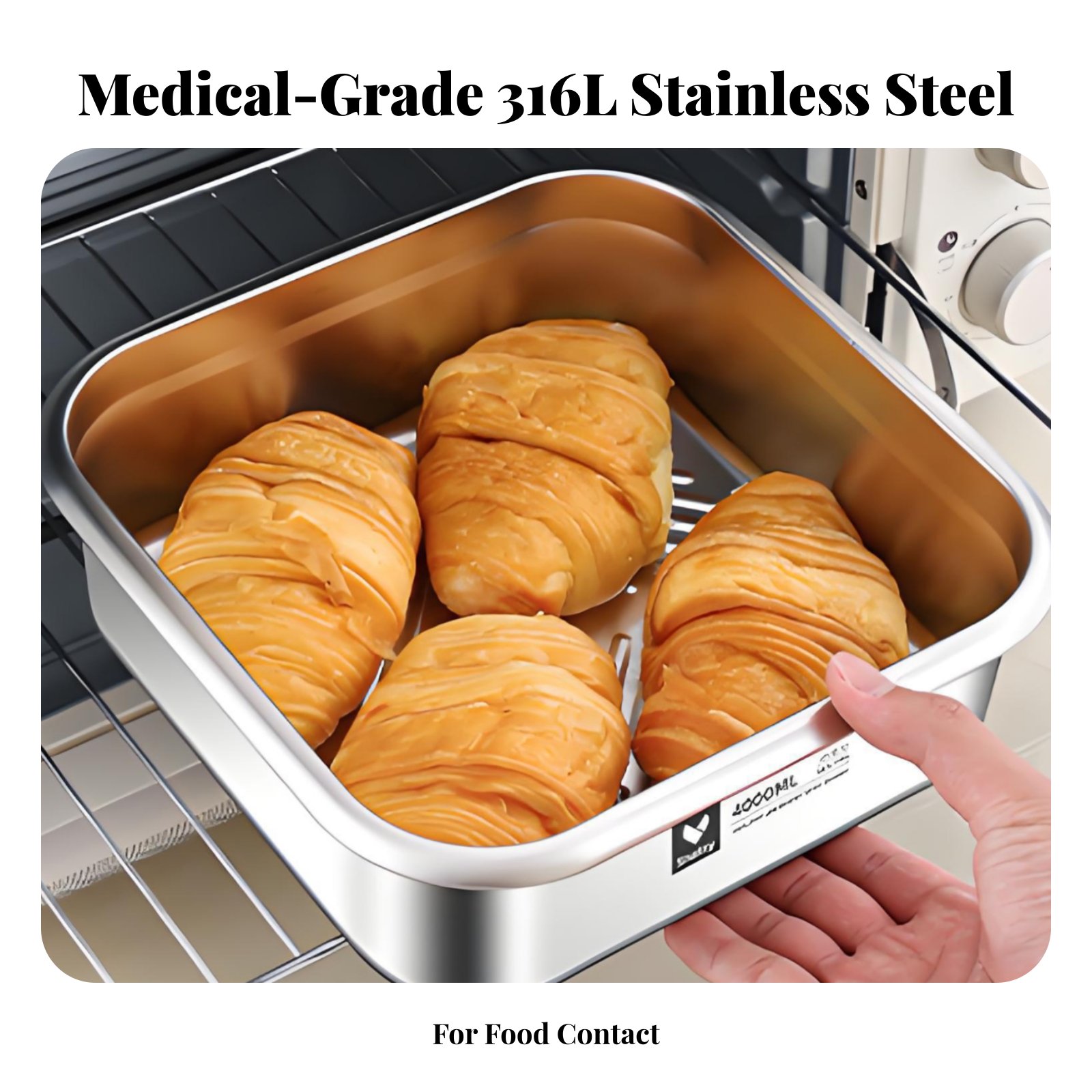 Food Storage Metal Box - 316 Stainless Steel Bento Box, Leakproof