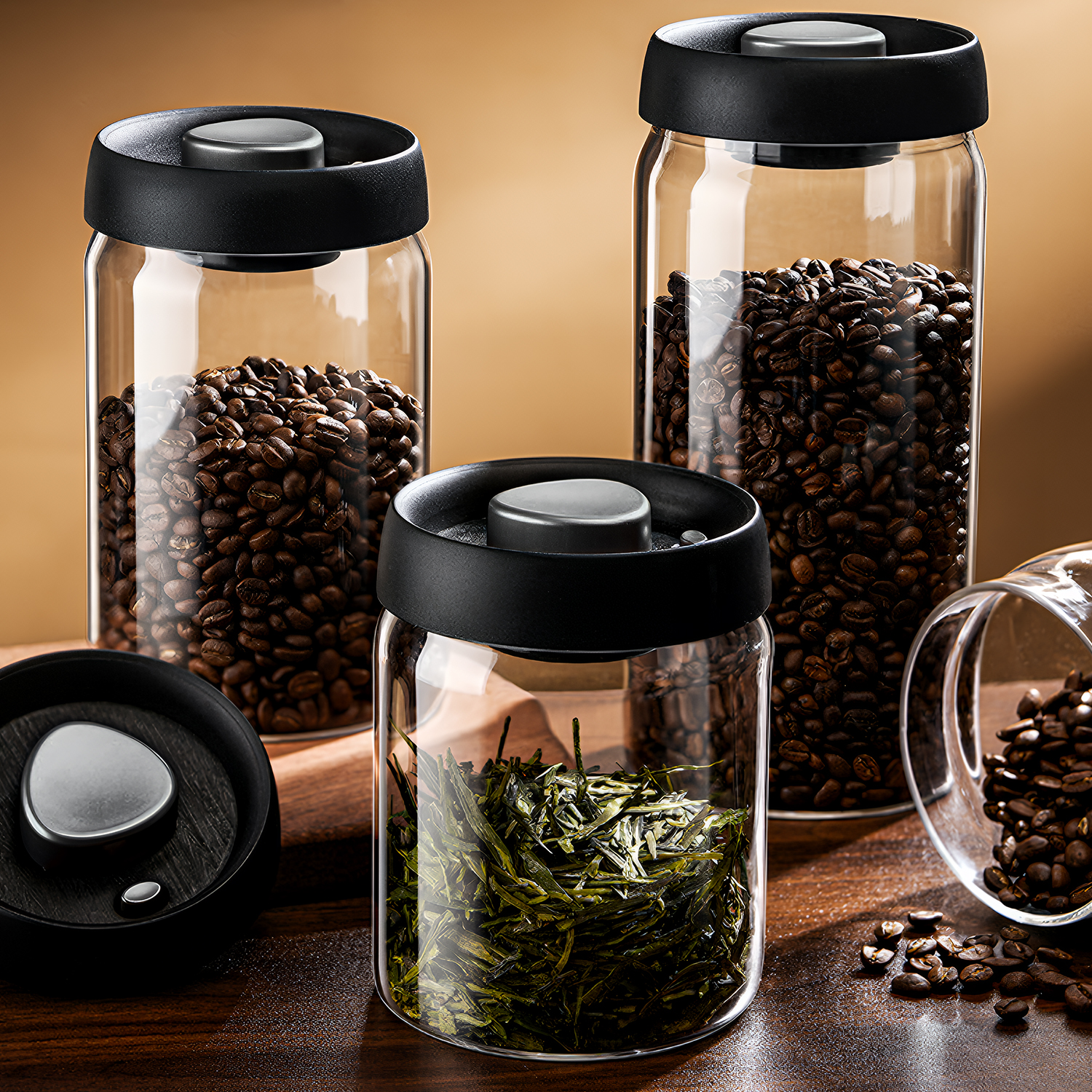 Food Storage Warehouse - OANKR Vacuum Coffee Canister 500ml 900ml