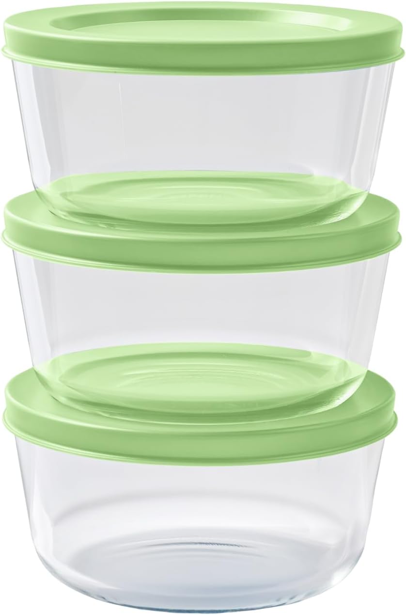 Food Storage Glass Set - 6-Piece Glass Food Storage Containers Set