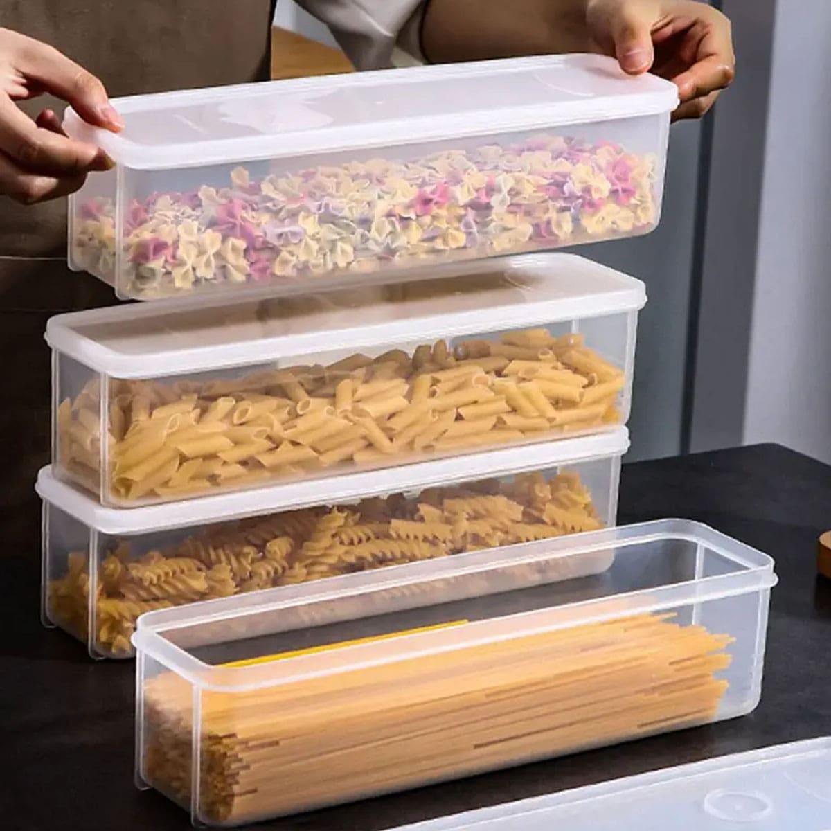 Food Storage Made Easy - 1 Plastic Transparent Storage Box, Refrigerator