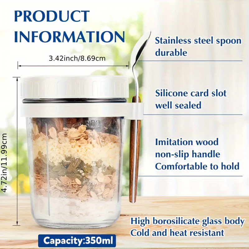 1pc/2pcs Glass Oatmeal Cup, Ov - Food Storage Glass Set 리뷰 및 가격