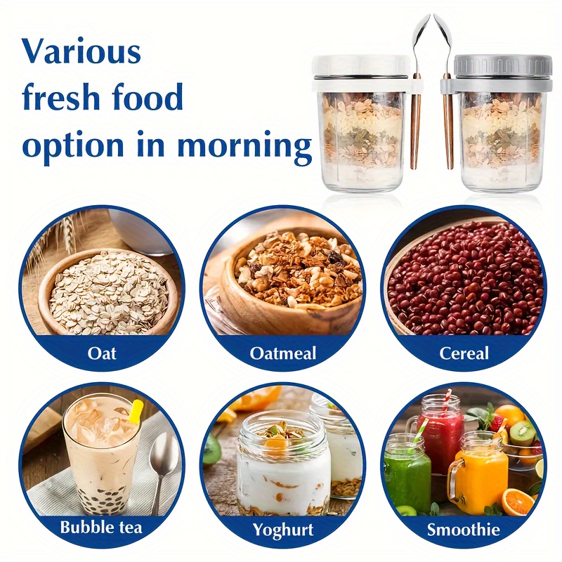 1pc/2pcs Glass Oatmeal Cup, Ov - Food Storage Glass Set 리뷰 및 가격