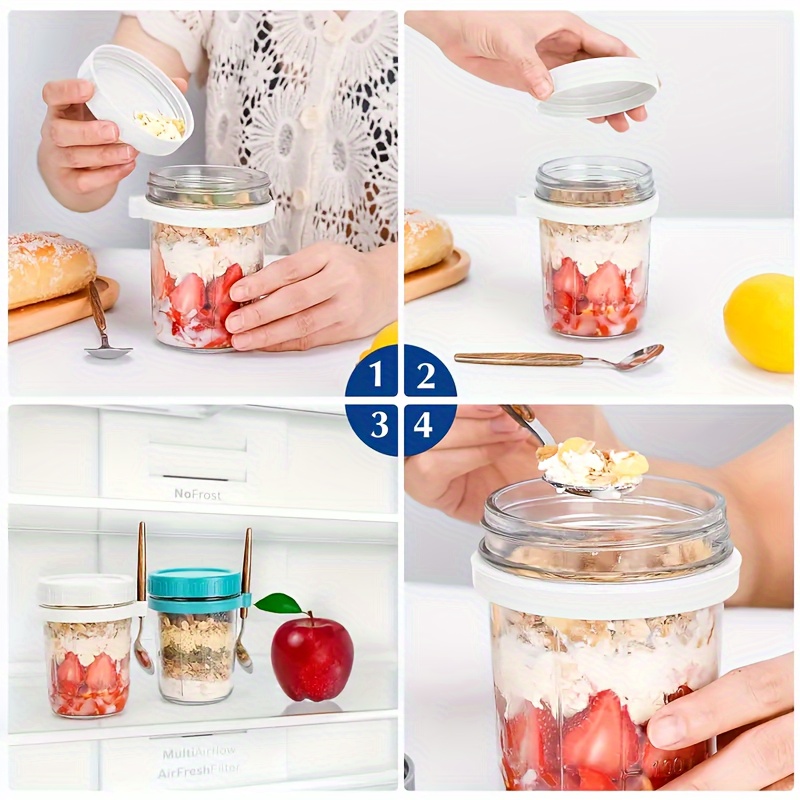 1pc/2pcs Glass Oatmeal Cup, Ov - Food Storage Glass Set 리뷰 및 가격
