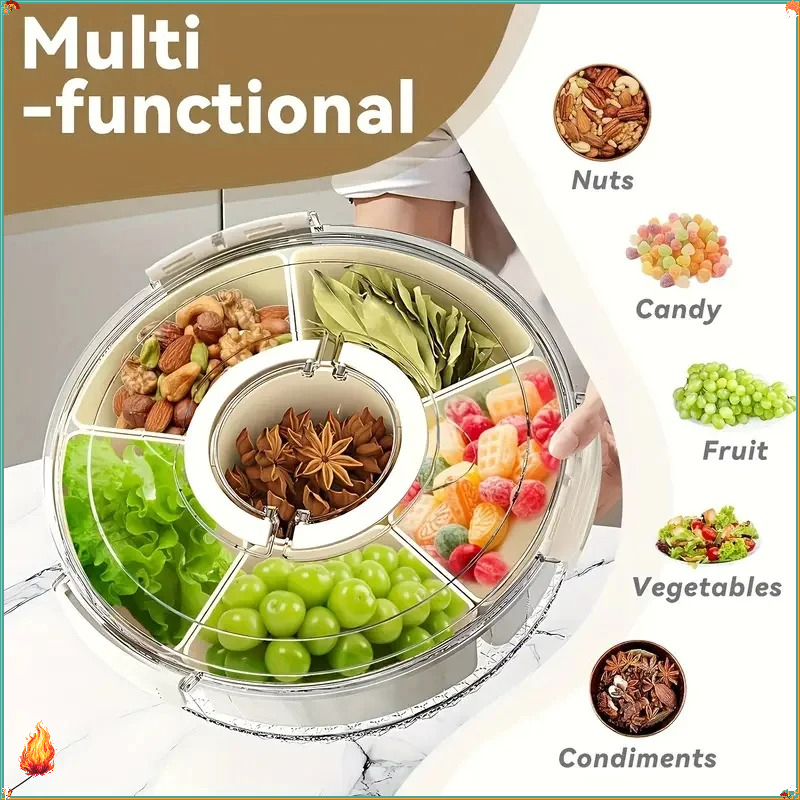 Divided Rotating Serving Tray  - Food Storage Made Easy 리뷰 및 가격