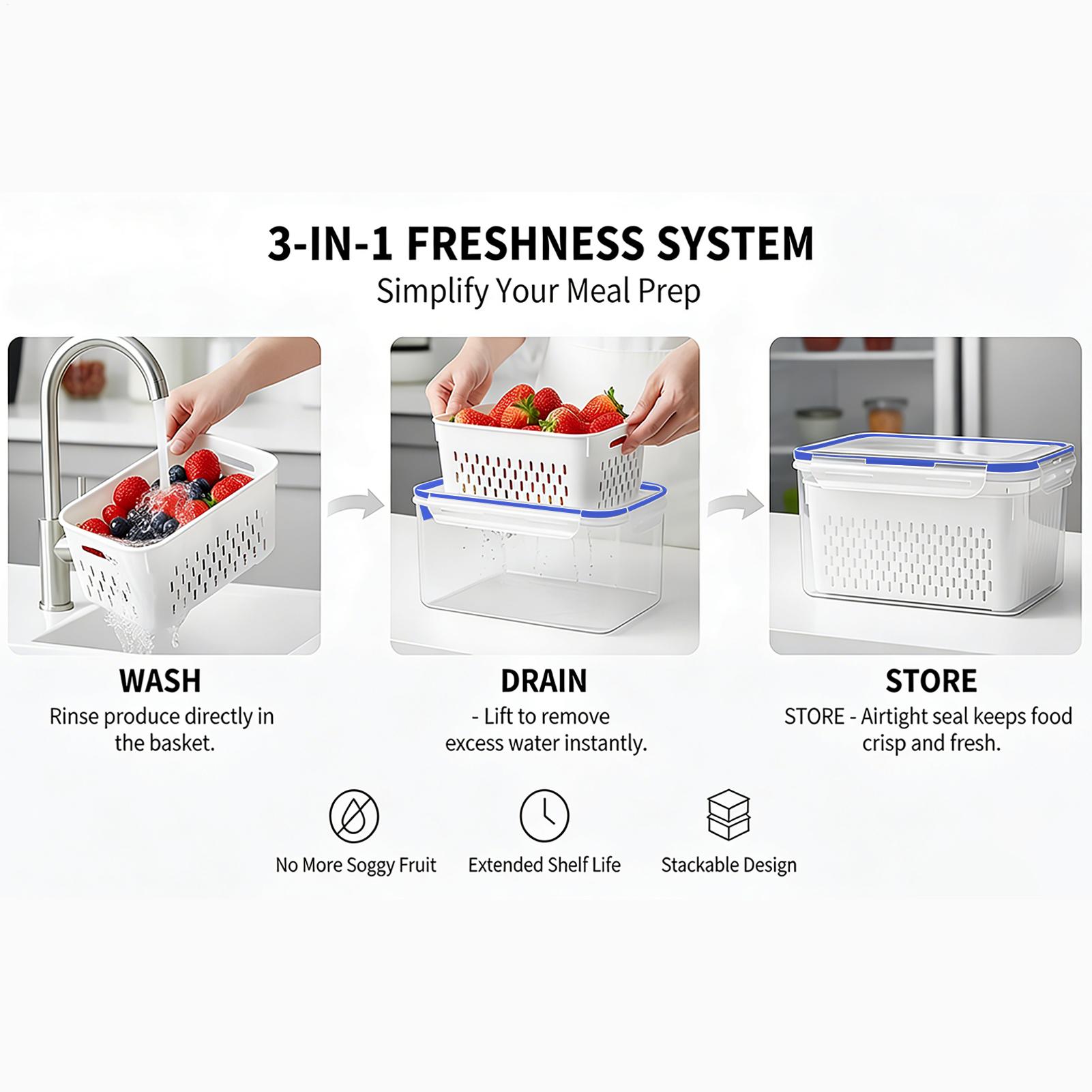 4 In 1 Food Storage Container  - Food Storage Vegetables 리뷰 및 가격
