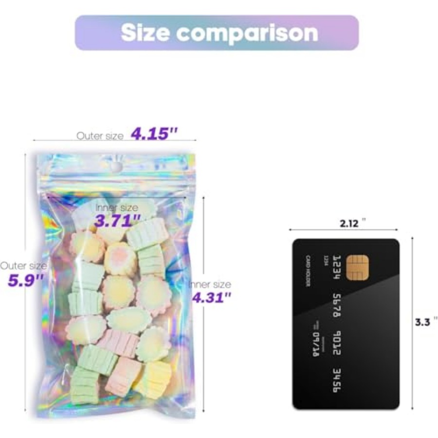 00Pcs Holographic Resealable B - Food Storage Bag 리뷰 및 가격