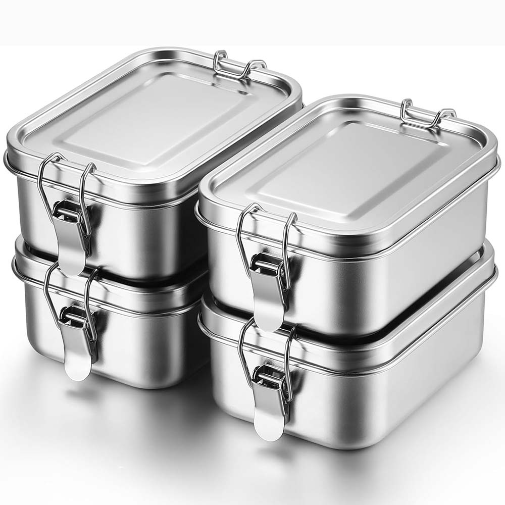 4Pcs Stainless Steel Bento Box - Food Storage Metal Box 리뷰 및 가격