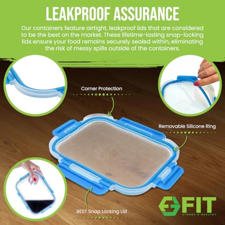 Glass Meal Prep Containers, 2  - Food Storage Glass Set 리뷰 및 가격
