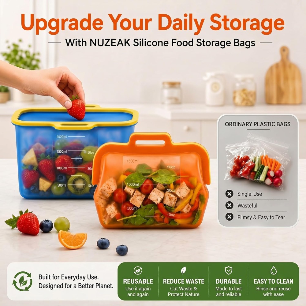 Reusable Silicone Food Storage - Food Storage Bag 리뷰 및 가격
