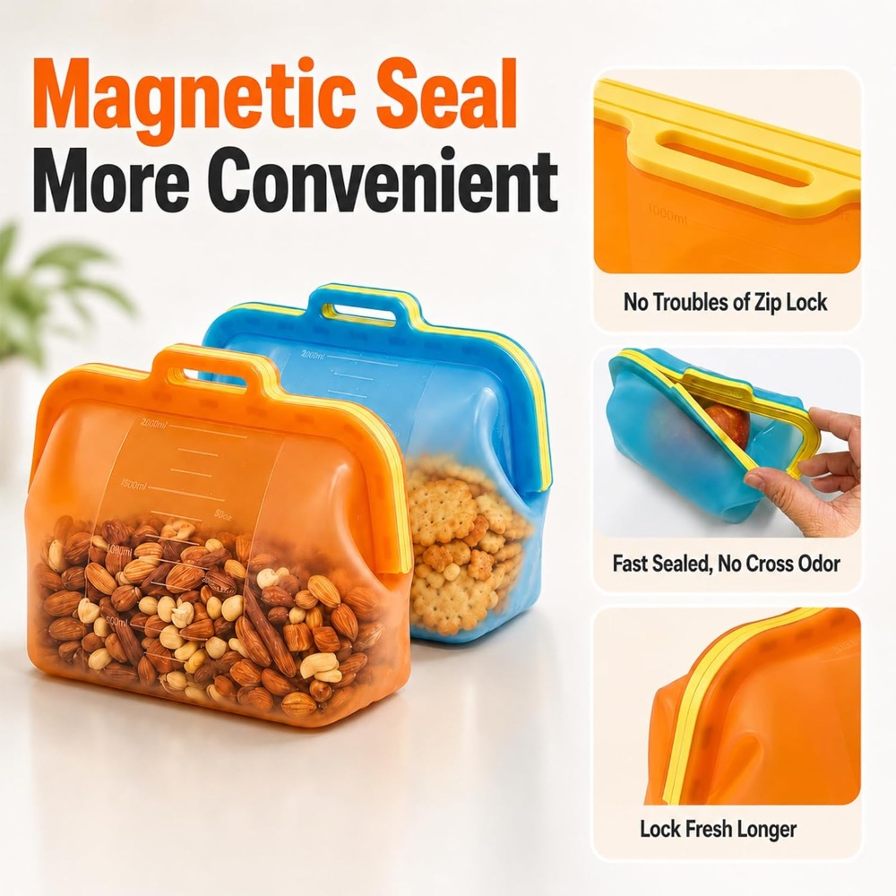 Reusable Silicone Food Storage - Food Storage Bag 리뷰 및 가격