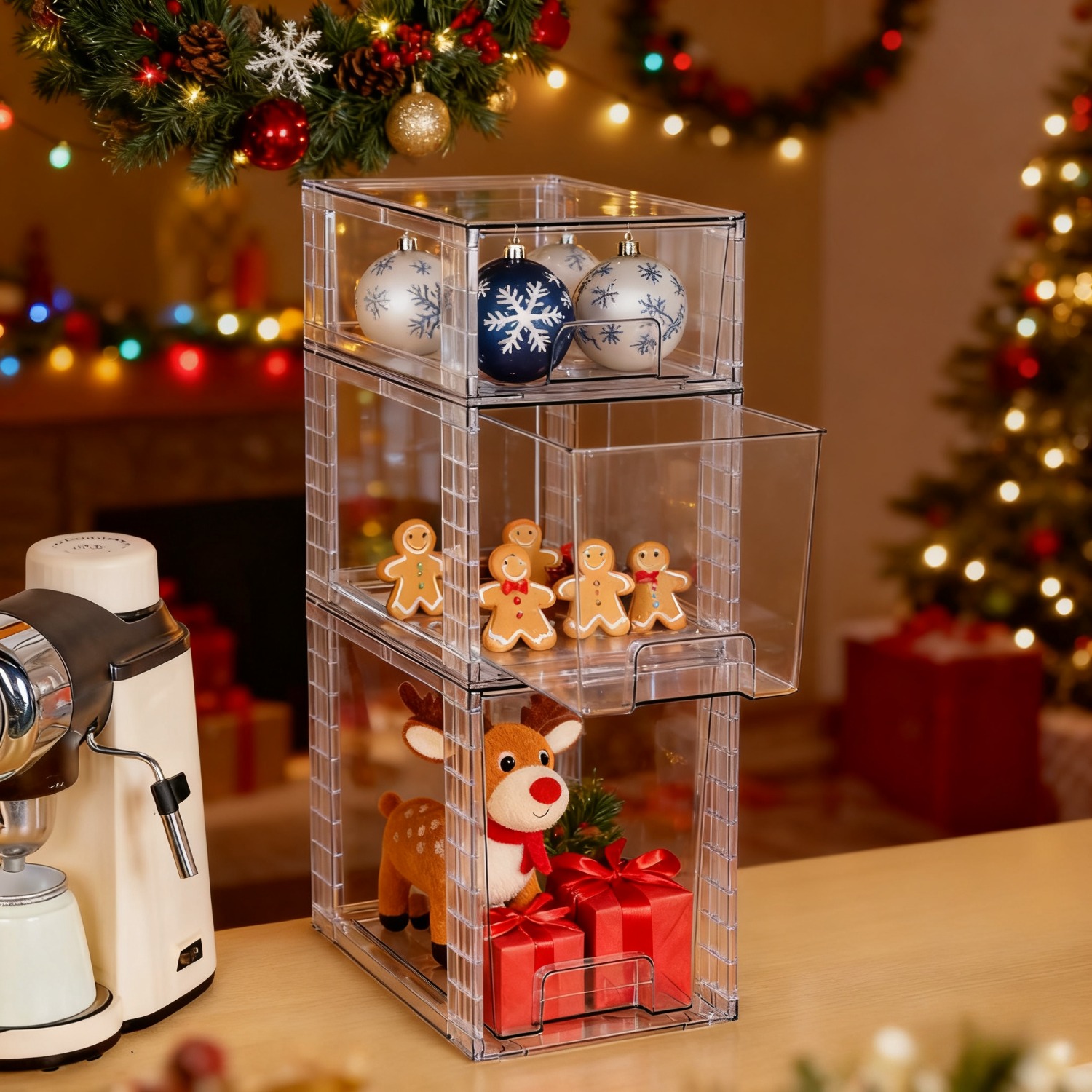 3-Piece Clear Stackable Drawer - Food Storage Drawers 리뷰 및 가격