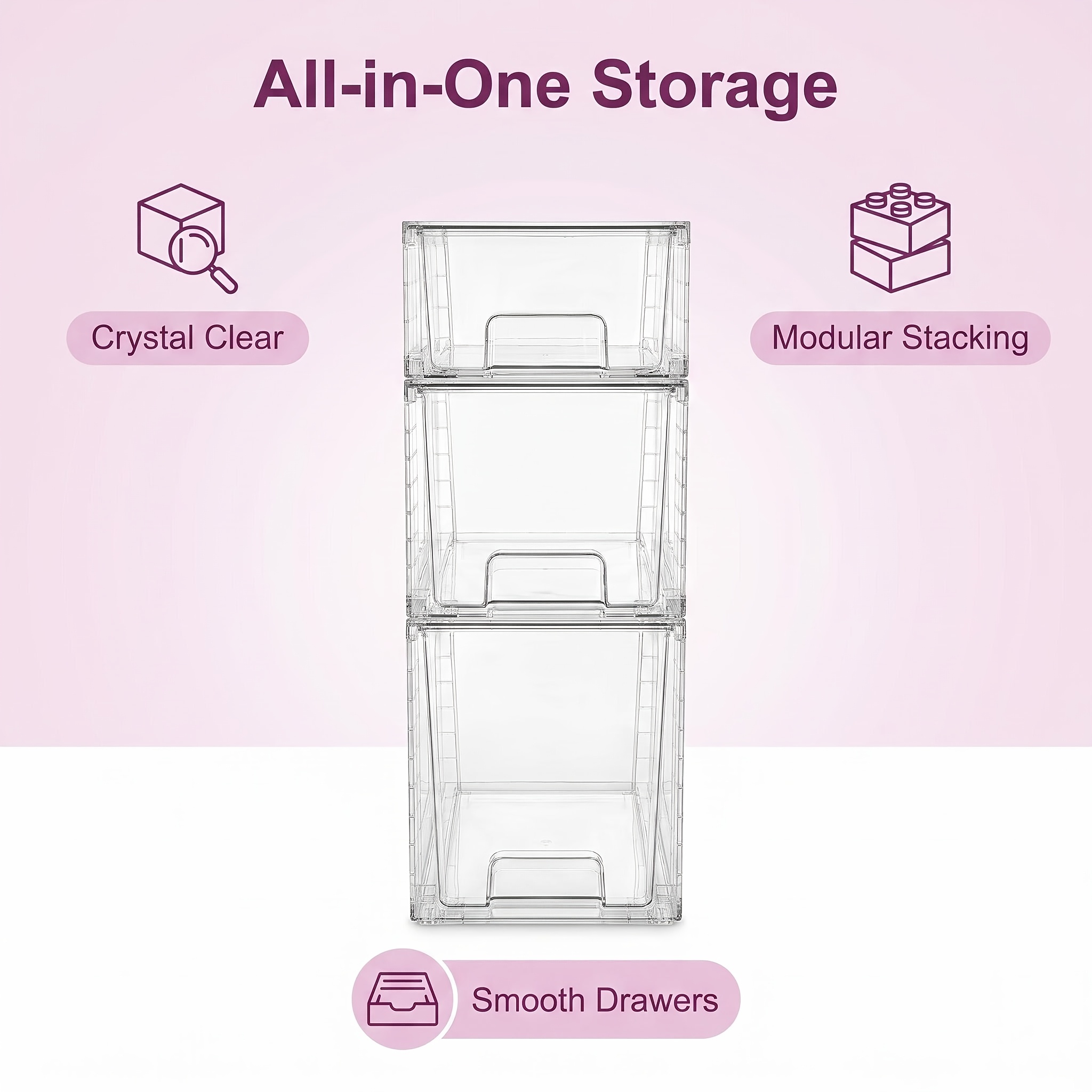 3-Piece Clear Stackable Drawer - Food Storage Drawers 리뷰 및 가격