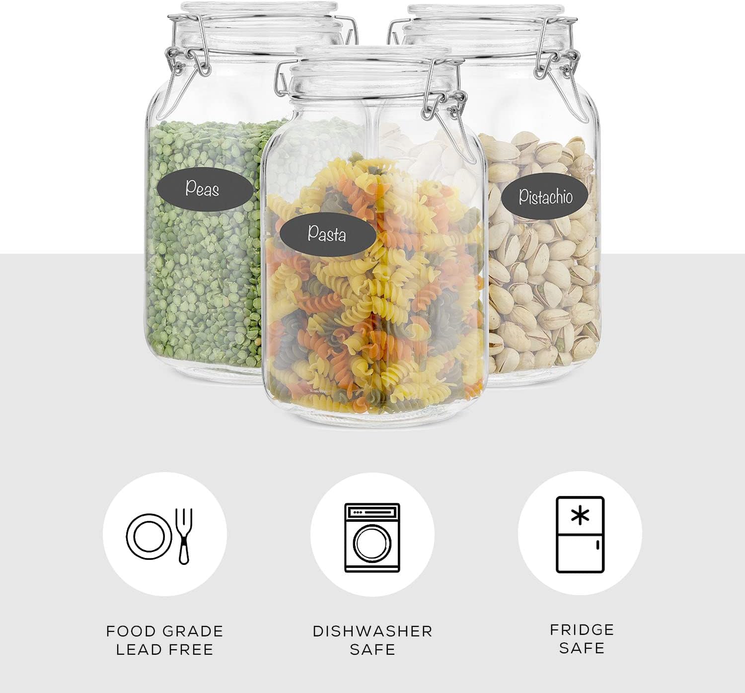 Airtight Glass Jars with Lids  - Food Storage Glass Set 리뷰 및 가격