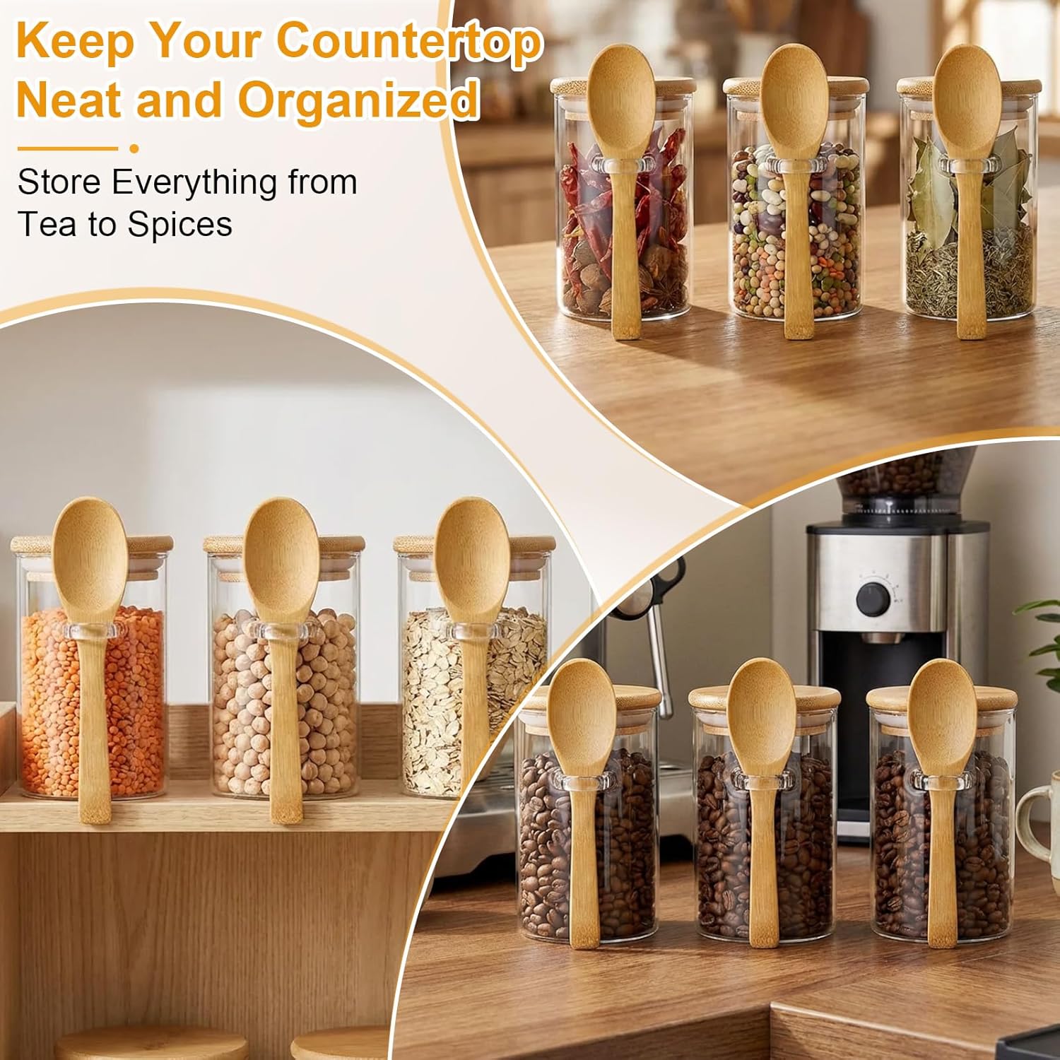 10 Pack Glass Jars with Bamboo - Food Storage Glass Set 리뷰 및 가격