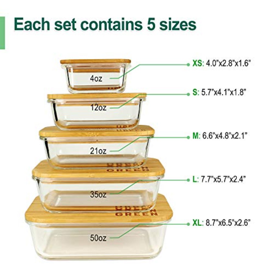 Glass Containers with Bamboo L - Food Storage Glass Set 리뷰 및 가격
