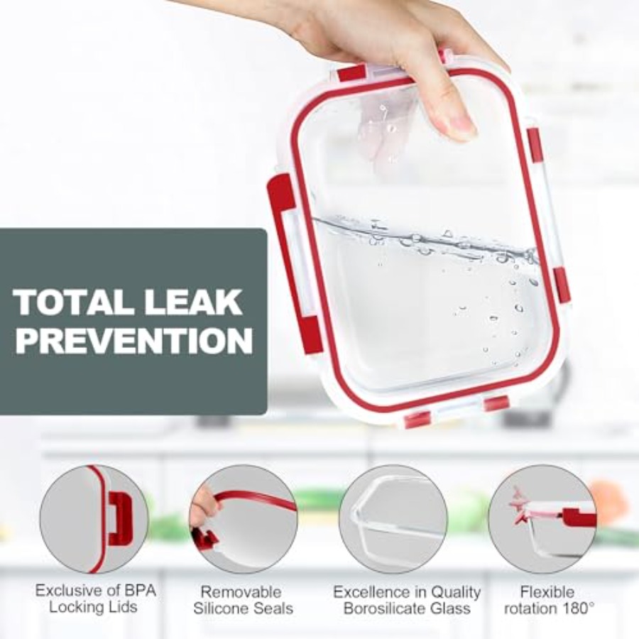 10Pack Glass Meal Prep Contain - Food Storage Glass Set 리뷰 및 가격