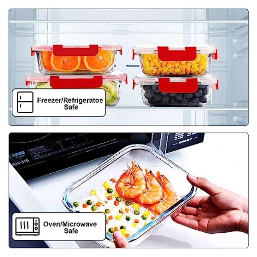 10Pack Glass Meal Prep Contain - Food Storage Glass Set 리뷰 및 가격