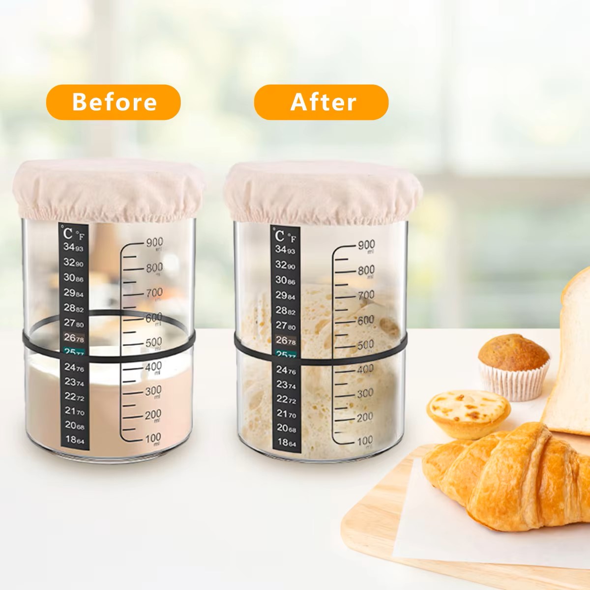 1500/900ml Sourdough Starter J - Food Storage Glass Set 리뷰 및 가격