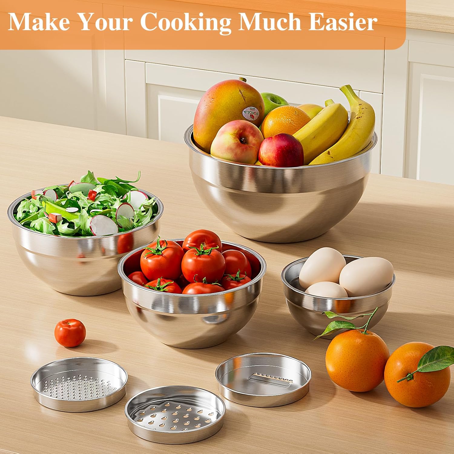 Mixing Bowls with Lids Set 6PC - Food Storage In Stainless Steel 리뷰 및 가격