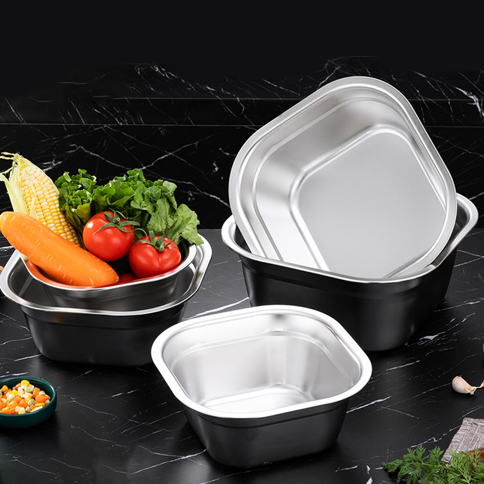 Stainless Steel Square Basin V - Food Storage In Stainless Steel 리뷰 및 가격