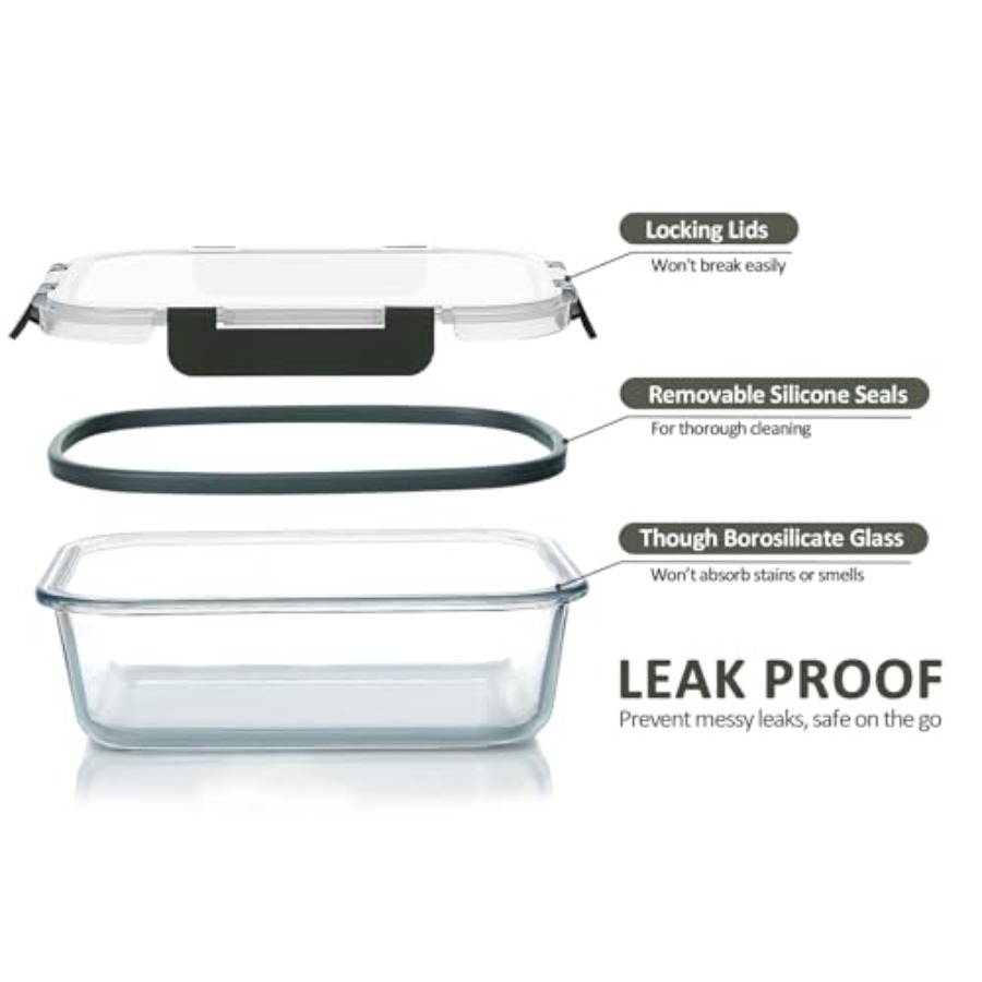 24-Piece Glass Food Storage Co - Food Storage Glass Set 리뷰 및 가격