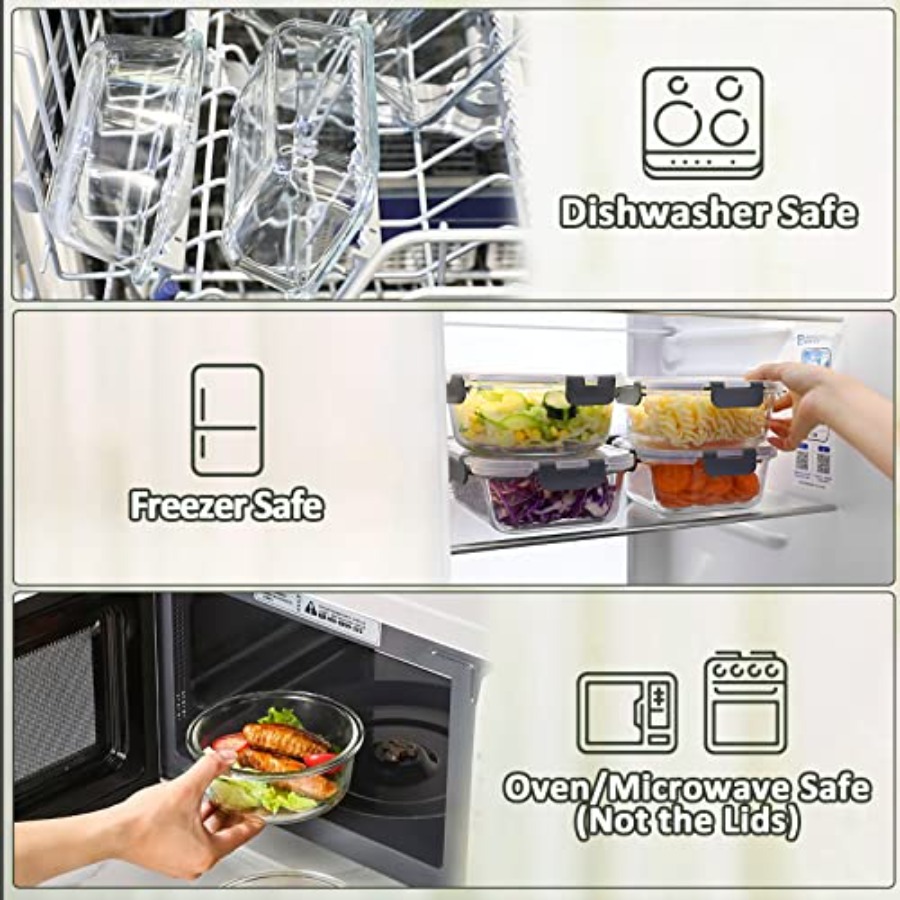 24-Piece Glass Food Storage Co - Food Storage Glass Set 리뷰 및 가격