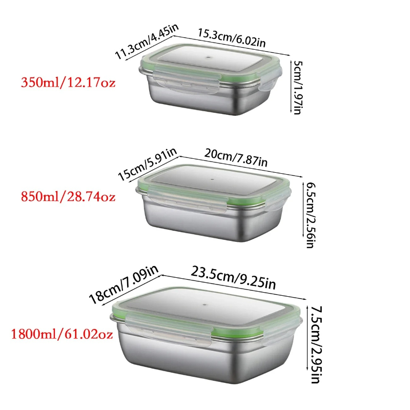 304 Stainless Steel Lunch Box  - Food Storage Metal Box 리뷰 및 가격