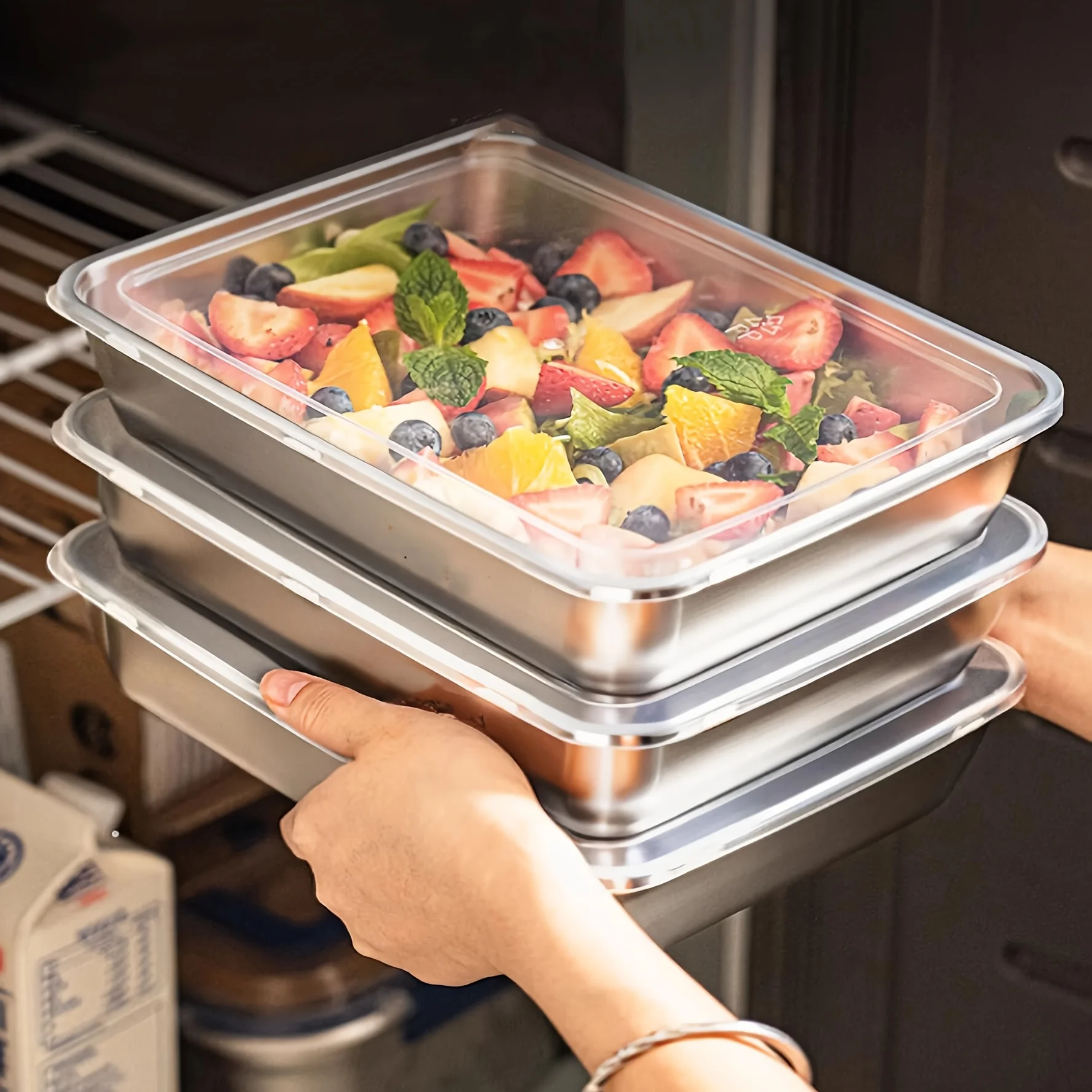 3pcs Stainless Steel Food Cont - Food Storage Warehouse 리뷰 및 가격