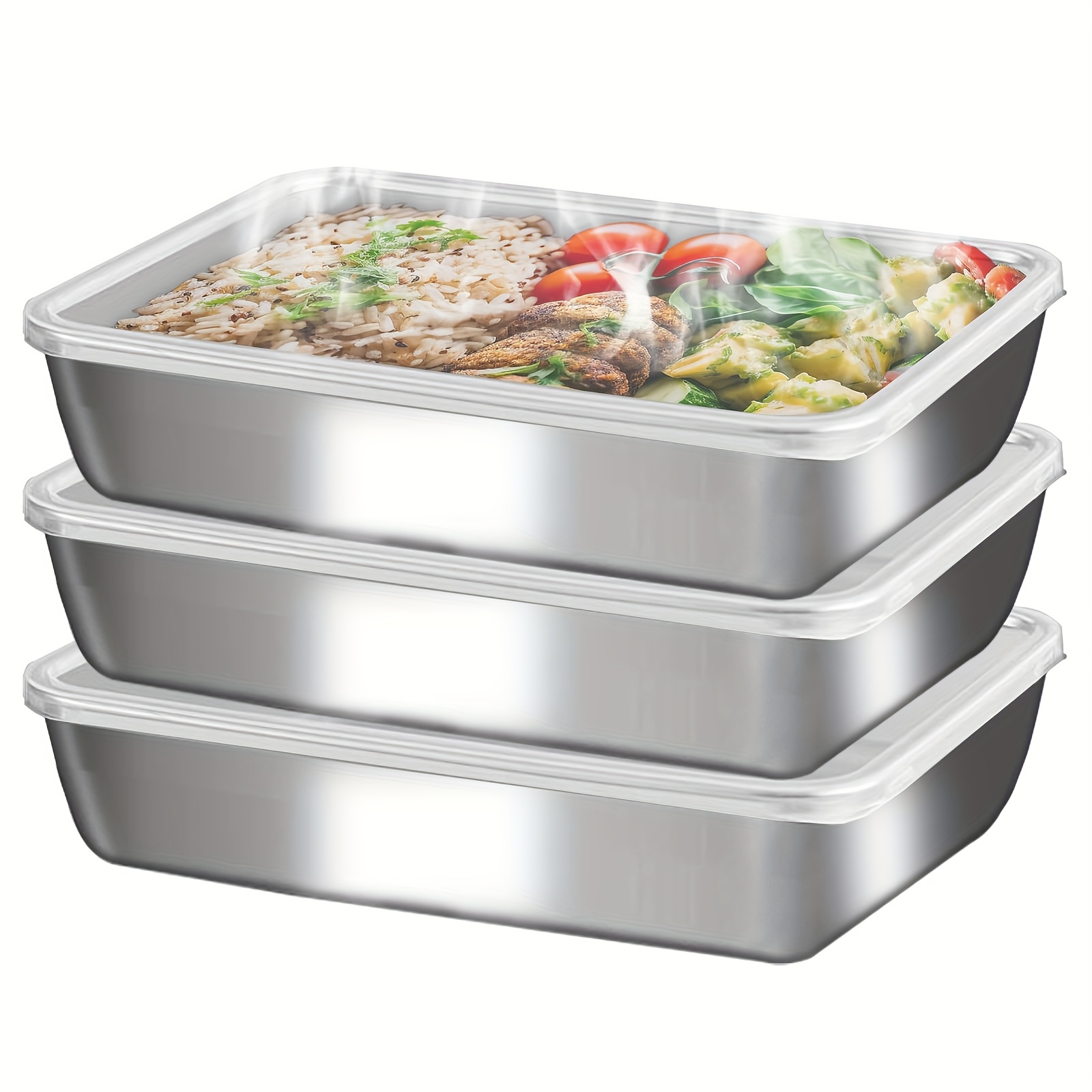 3pcs Stainless Steel Food Cont - Food Storage Warehouse 리뷰 및 가격