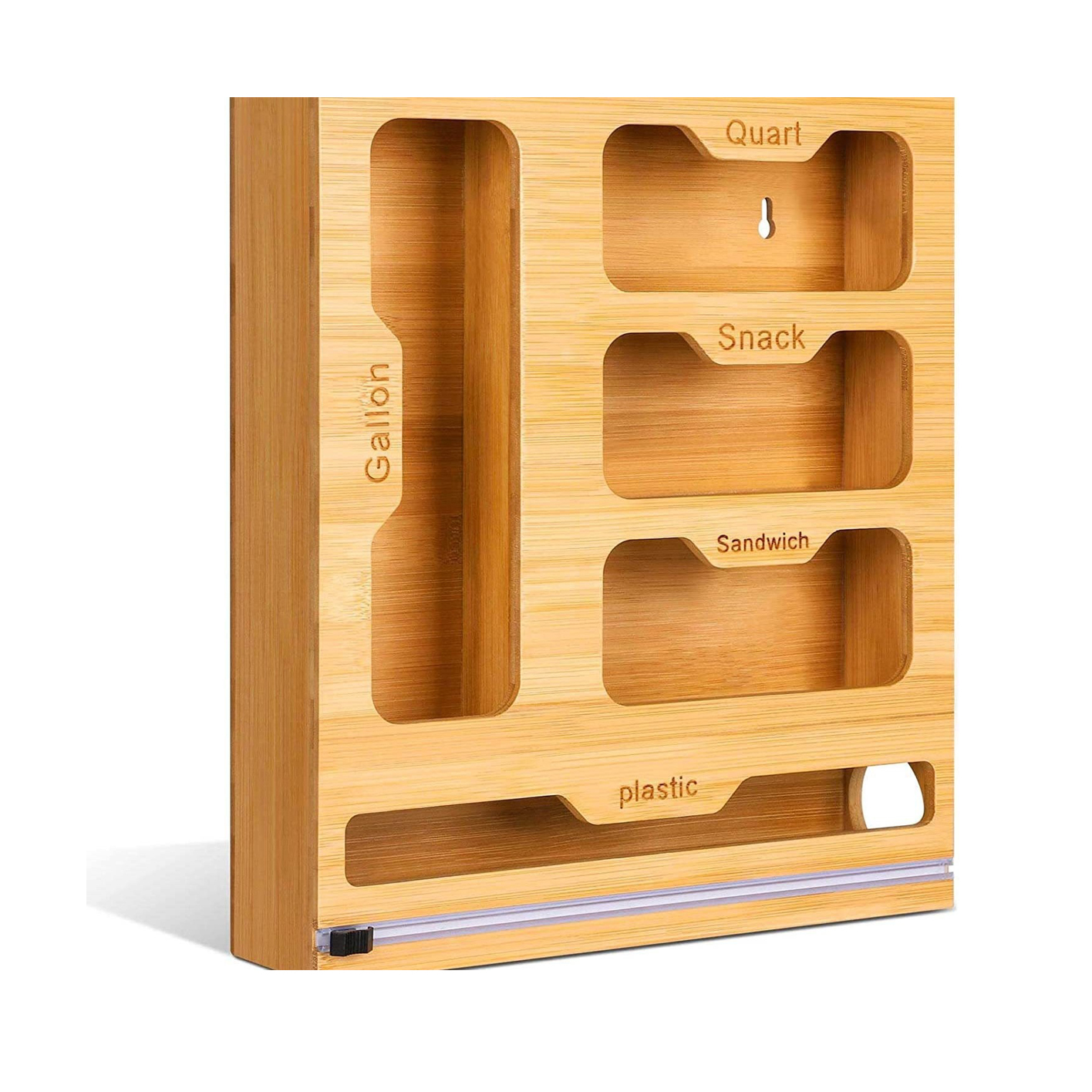 Bamboo Ziplock Food Bag Holder - Food Storage Dispenser 리뷰 및 가격