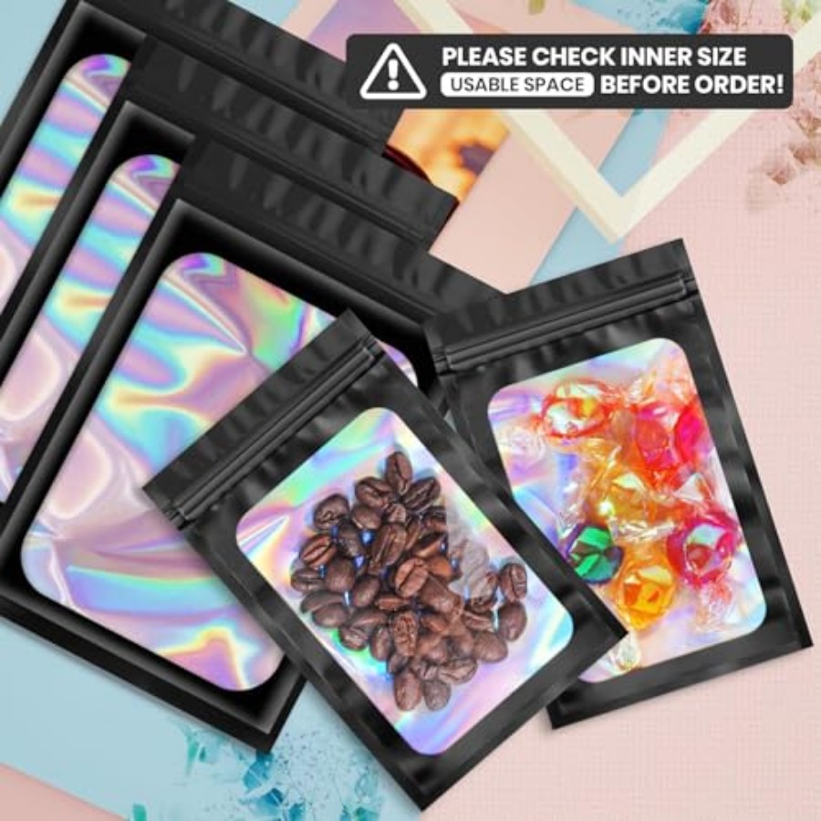 00 pcs Black Mylar Holographic - Food Storage Bag 리뷰 및 가격