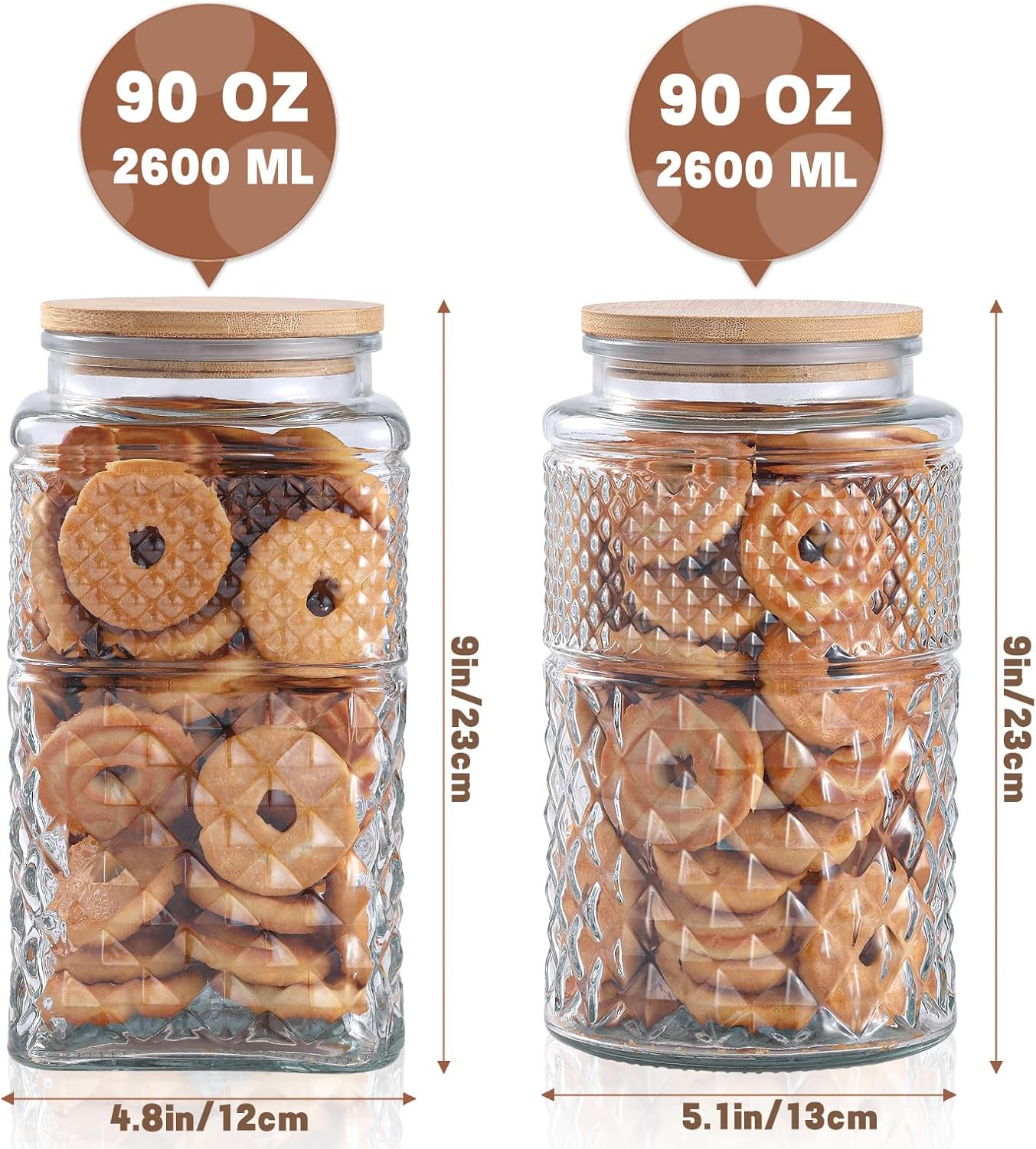 0.7Gallon/2600ml Glass Cookie  - Food Storage Glass Set 리뷰 및 가격