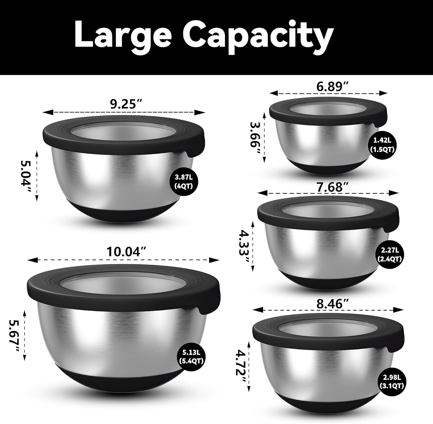 Stainless Steel Mixing Bowls w - Food Storage In Stainless Steel 리뷰 및 가격
