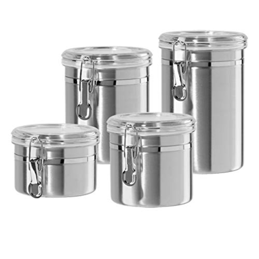 Set of 4 Stainless Steel Kitch - Food Storage In Stainless Steel 리뷰 및 가격