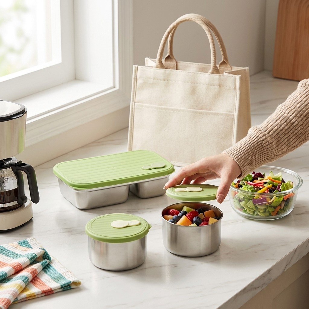 Microwave Safe 304 Stainless S - Food Storage Kitchen Container Set 리뷰 및 가격