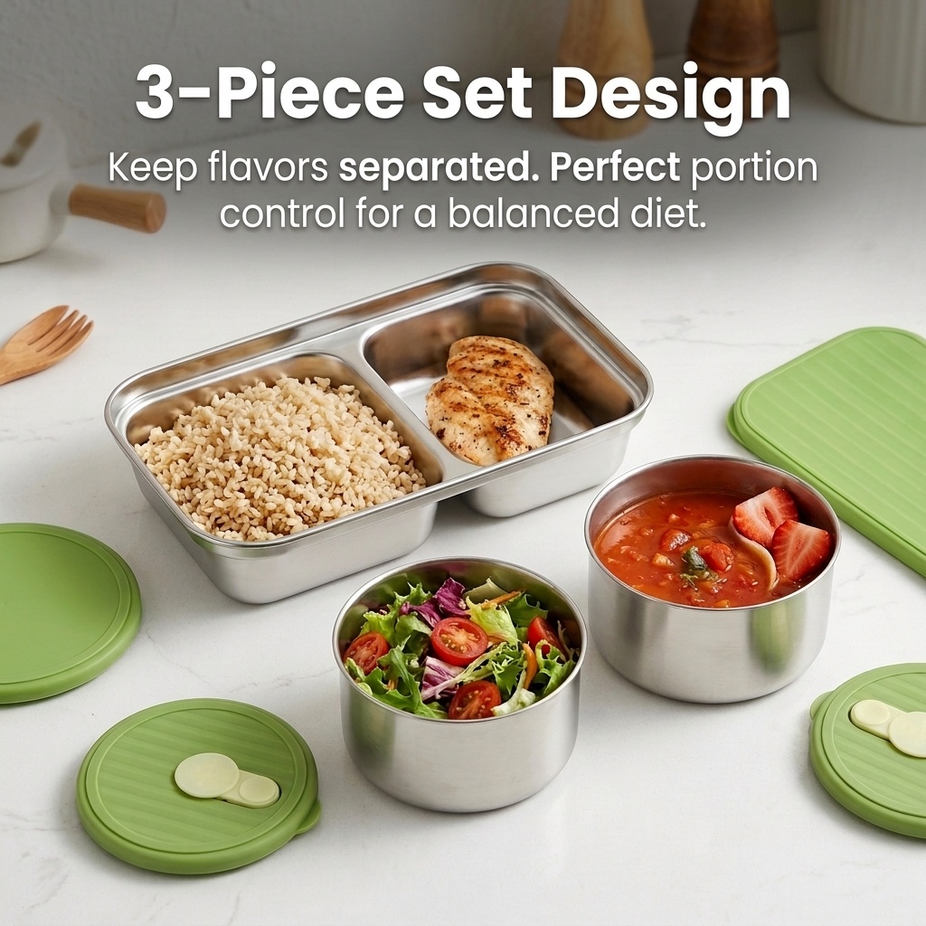 Microwave Safe 304 Stainless S - Food Storage Kitchen Container Set 리뷰 및 가격