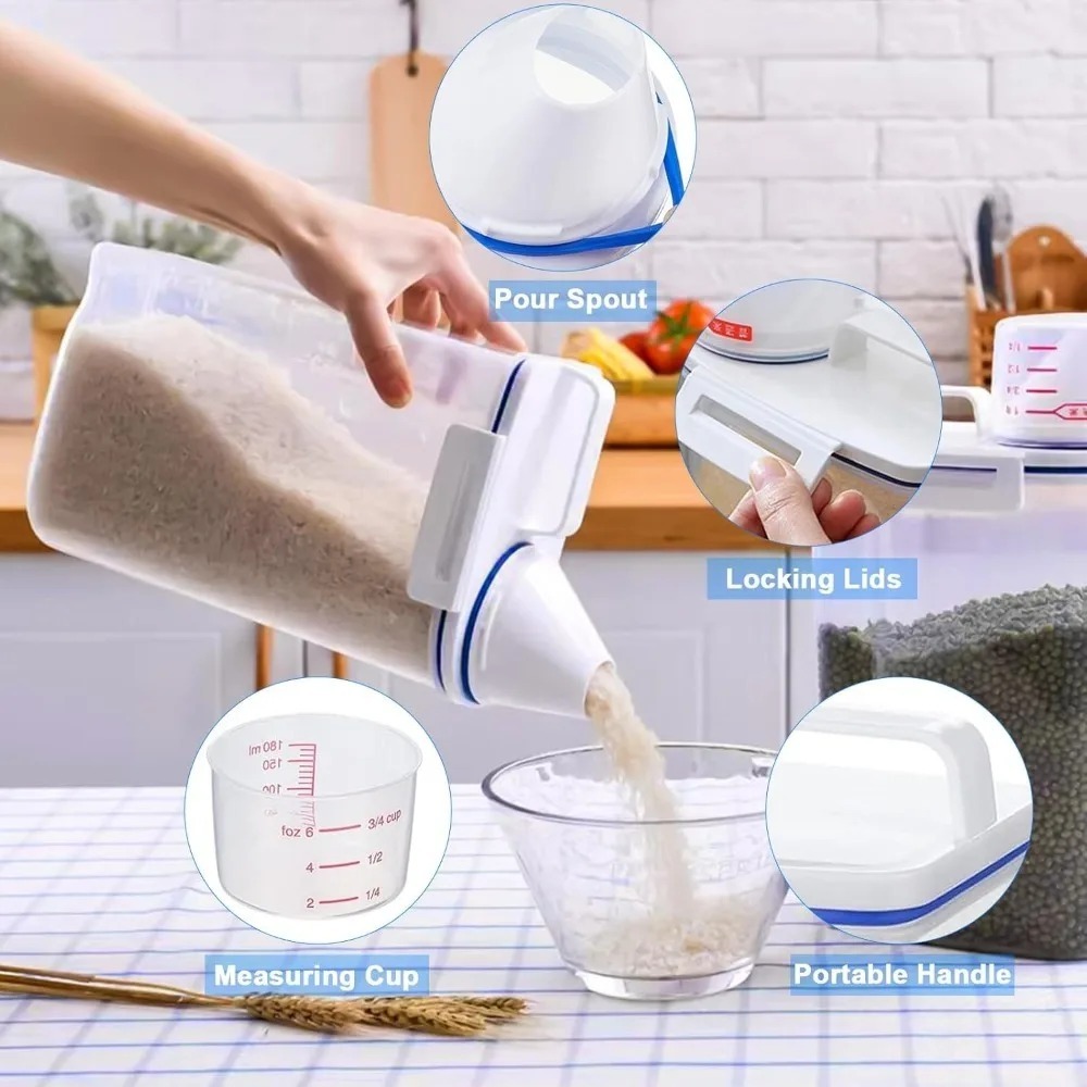 Rice Dry Food Storage Containe - Food Storage Dispenser 리뷰 및 가격