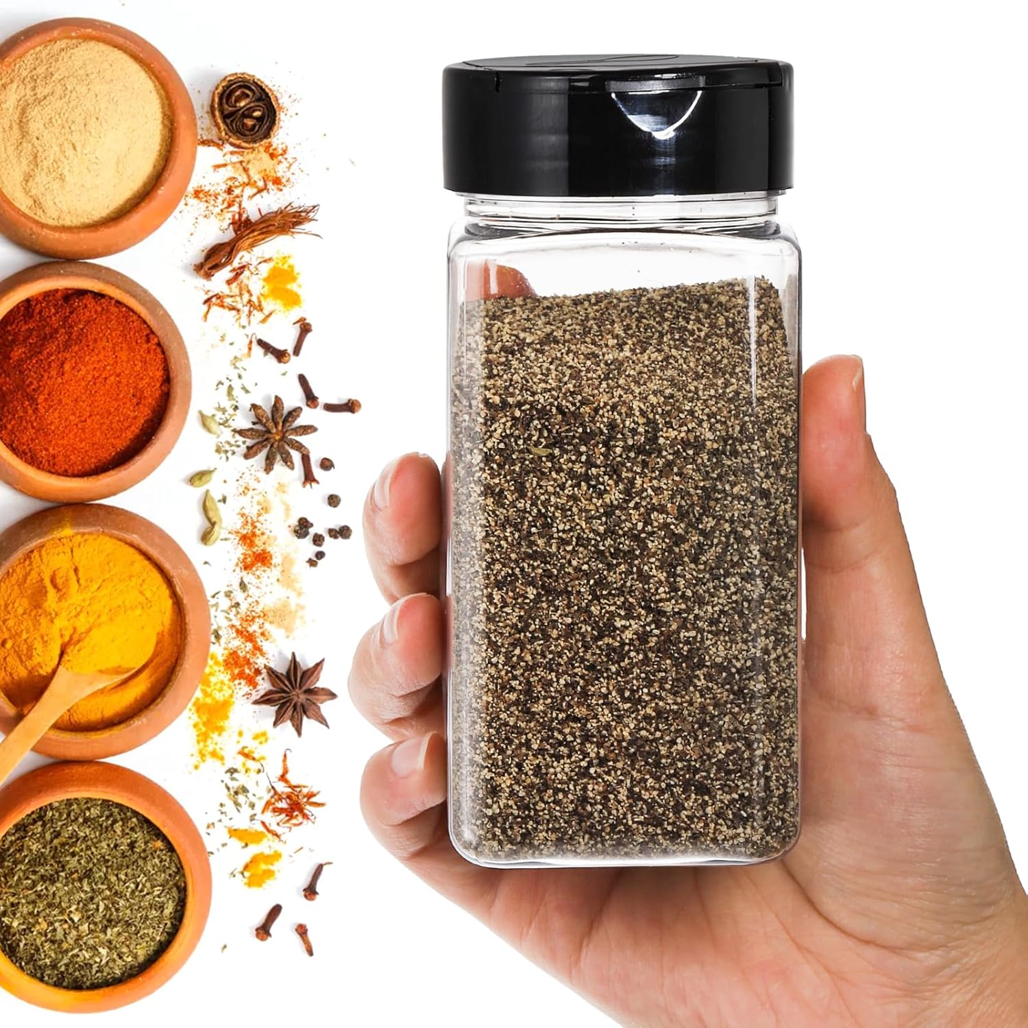 Square Large Plastic Spice Jar - Food Storage Warehouse 리뷰 및 가격