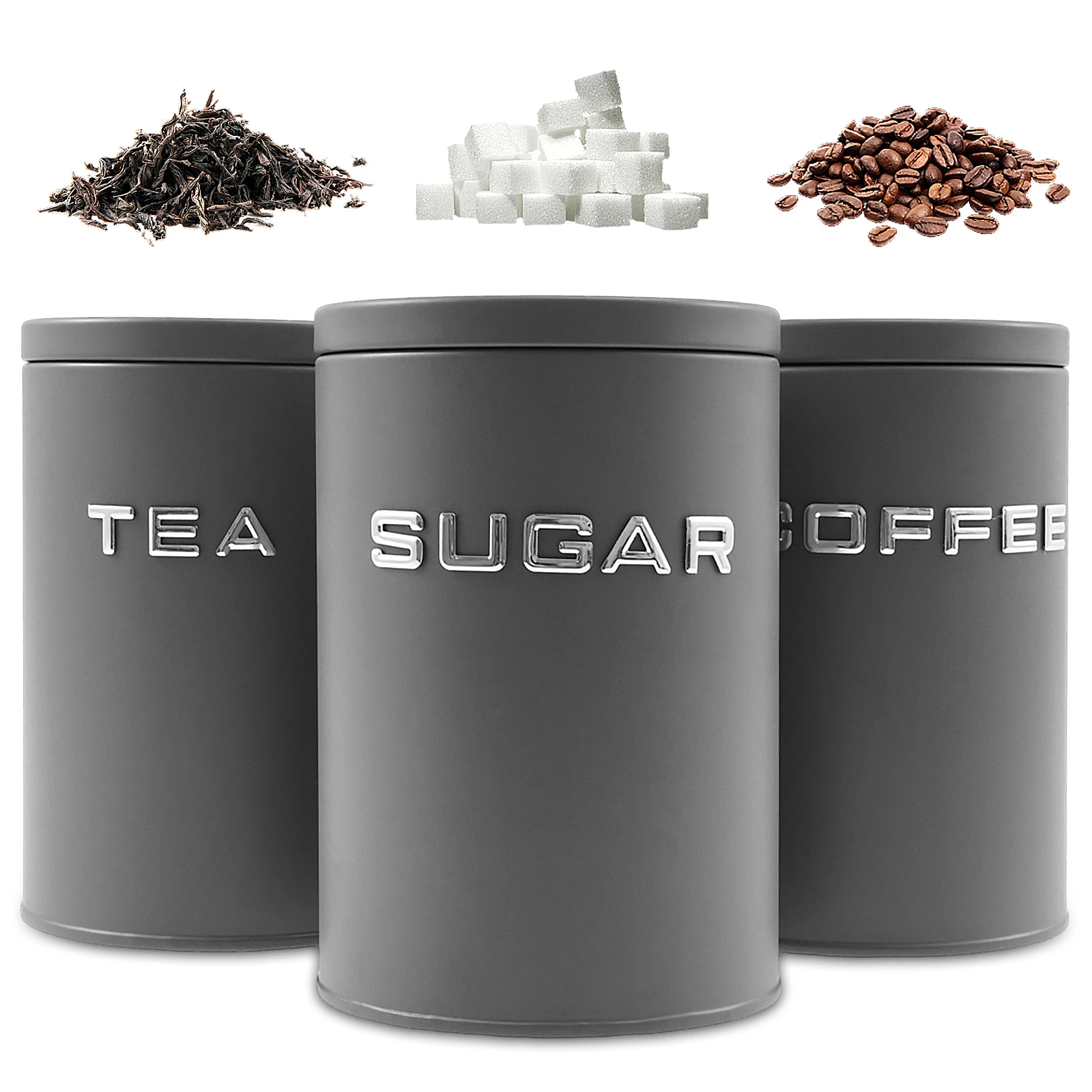 3 Pcs Tea Coffee Sugar Caniste - Food Storage Metal Box 리뷰 및 가격
