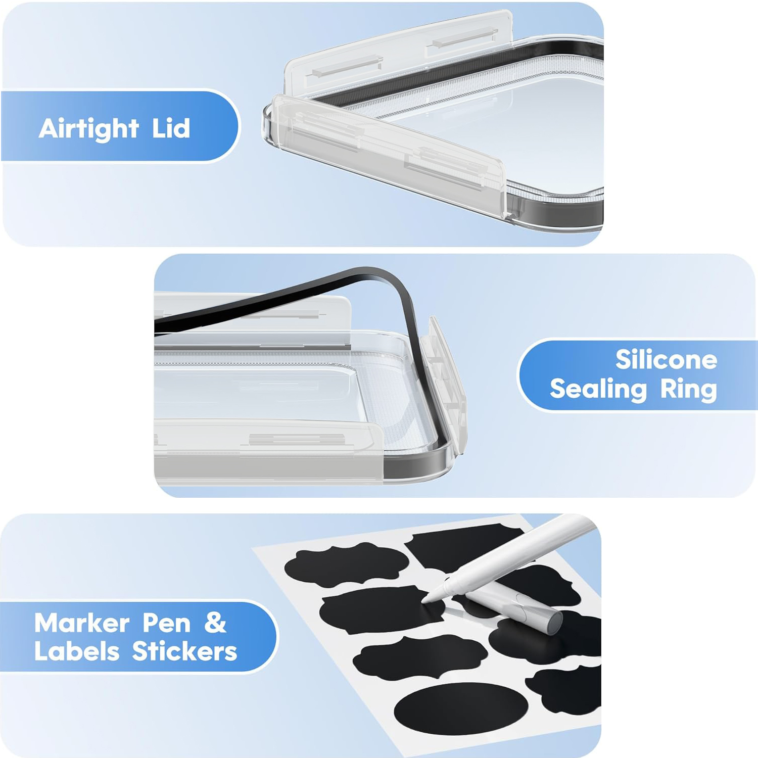 3/6Pcs  Airtight Food Storage  - Food Storage Large Plastic Containers 리뷰 및 가격